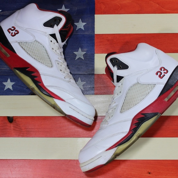 Nike Jordan V 5 Fire Red White [136027-120] sz 11 - Picture 3 of 8